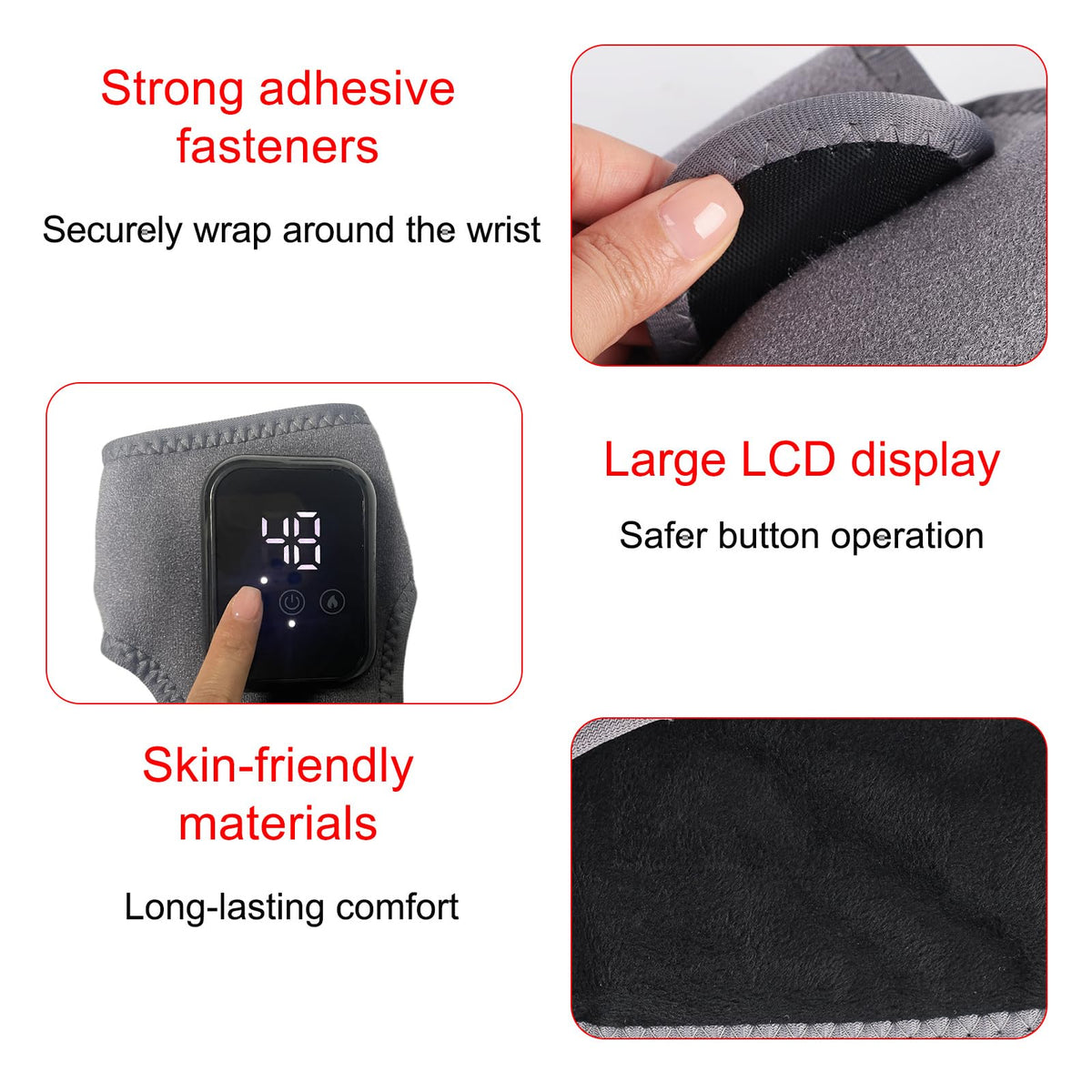 3-in-1 Foot & Ankle Massager - RRP £36.99 - Heat Vibration Hot Compress 3 Gears Wireless 2000mAh ? Black 2pcs