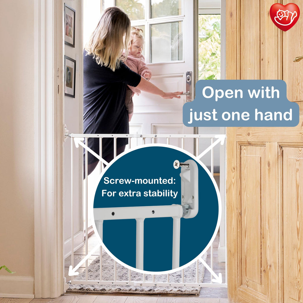 BabyDan Ebeltoft Safety Gate RRP - £35.99 Wall-Mounted For Narrow Openings – White 56.5-81.5cm