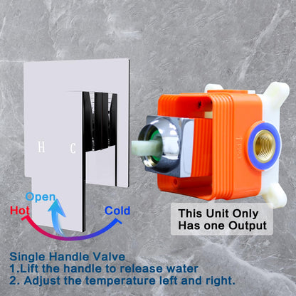 Square Single-Function Shower Valve RRP - £39.99 Rough-In Brass Body Wall-Mount Trim Kit – Chrome