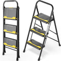 2 Step Ladder RRP - £29.99 Heavy-Duty 150KG Capacity Folding Step Stool with Anti-Slip Steps – Black