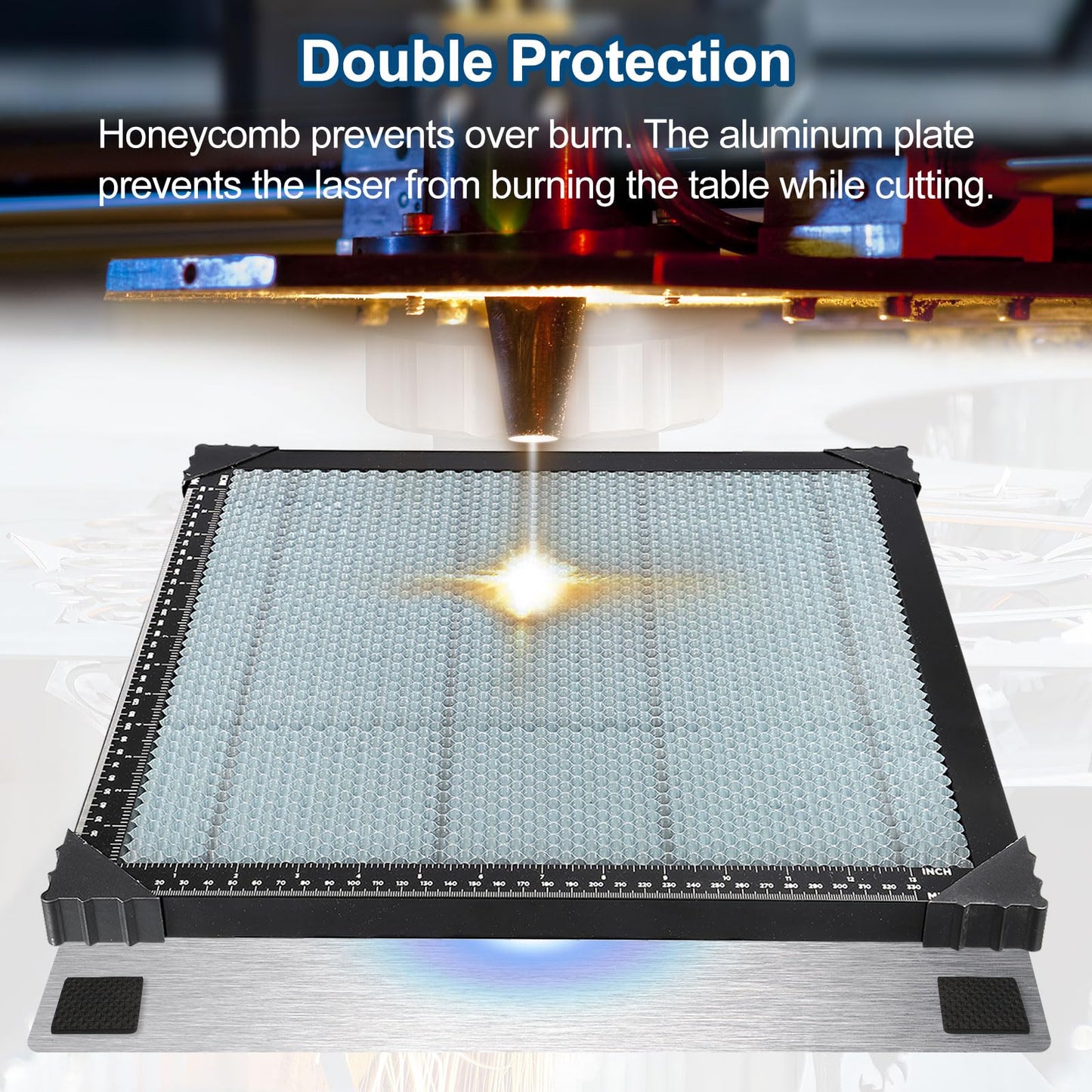 PATIKIL Honeycomb Laser Bed - RRP £39.99 - 440 x 440 x 22 mm Laser Working Table, Metal Honeycomb Cutting Table for Laser Cutting Engraving with Aluminum Plate